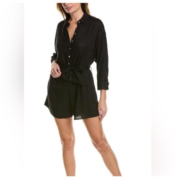 L*Space Black Swim Cover Up Romper - Picture 1 of 13